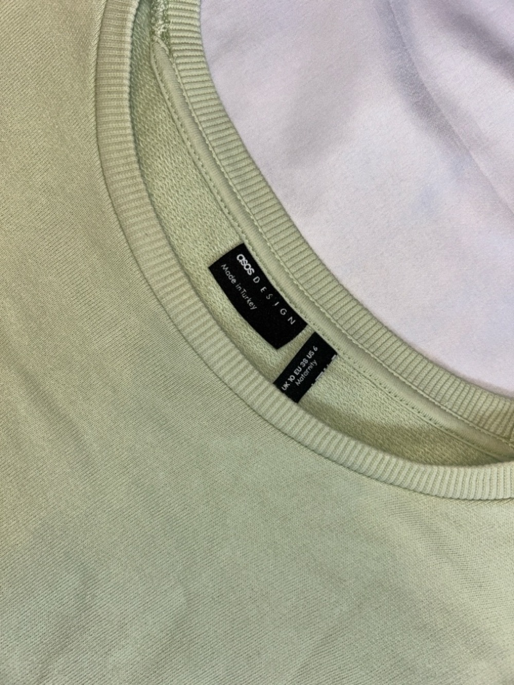 ASOS Maternity Mint Green Crew Neck Long-Sleeve Top with Side Snap Detail - Picture 2 of 8